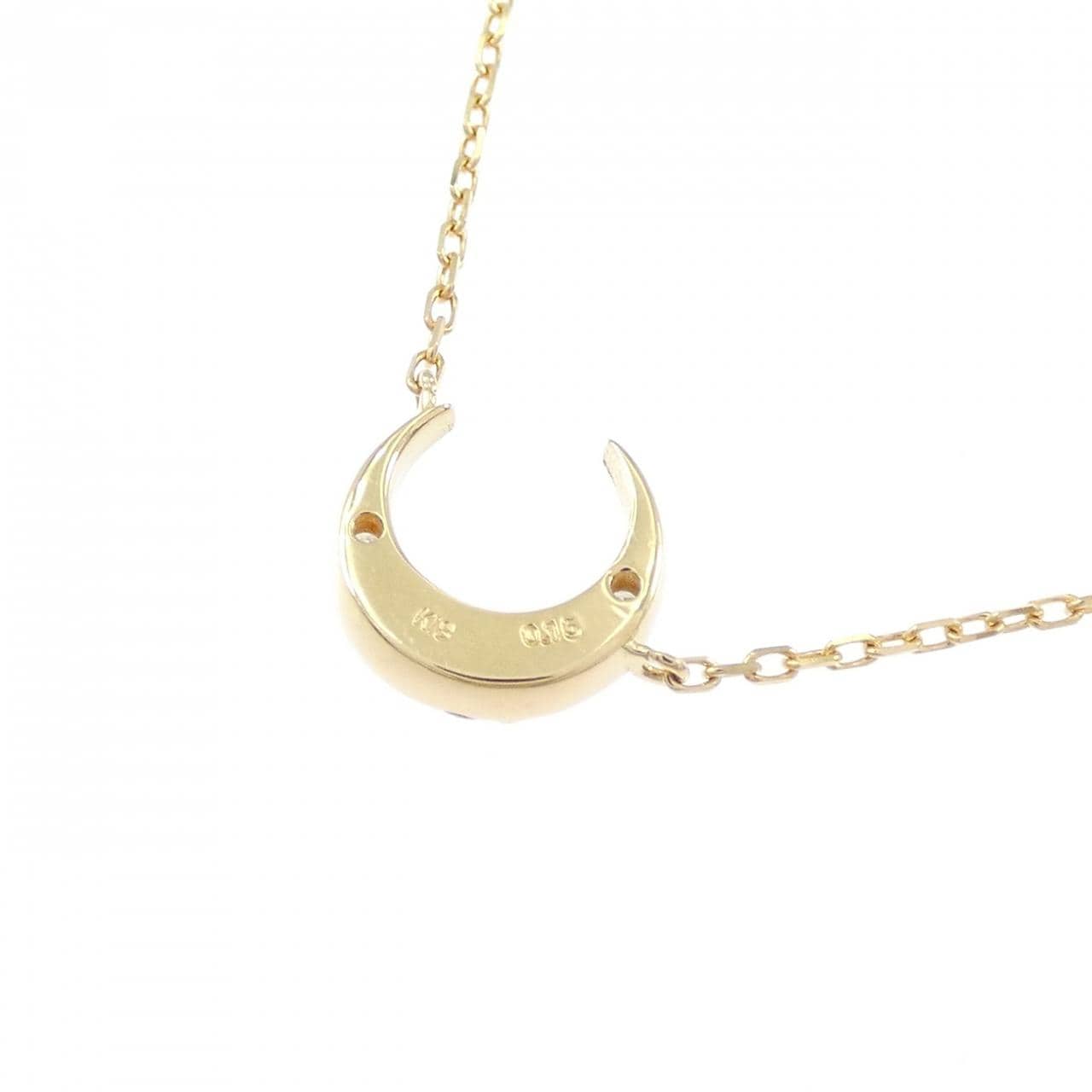K18YG Moon Diamond Necklace 0.15CT