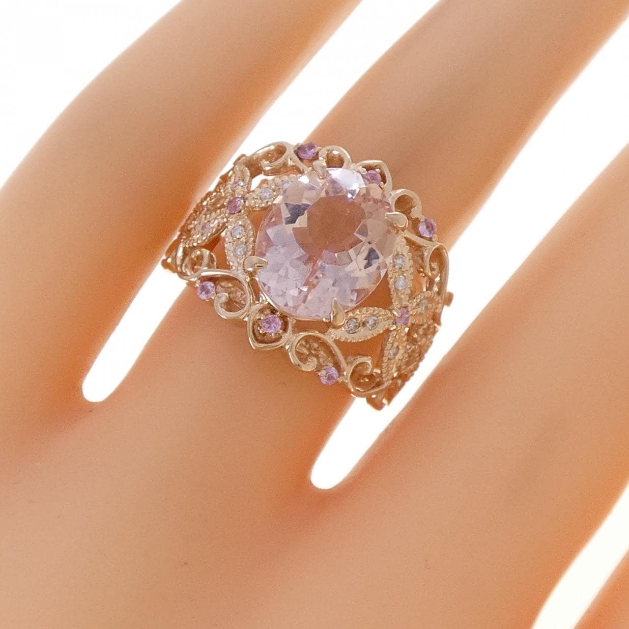 K18PG ベリル リング 2.93CT