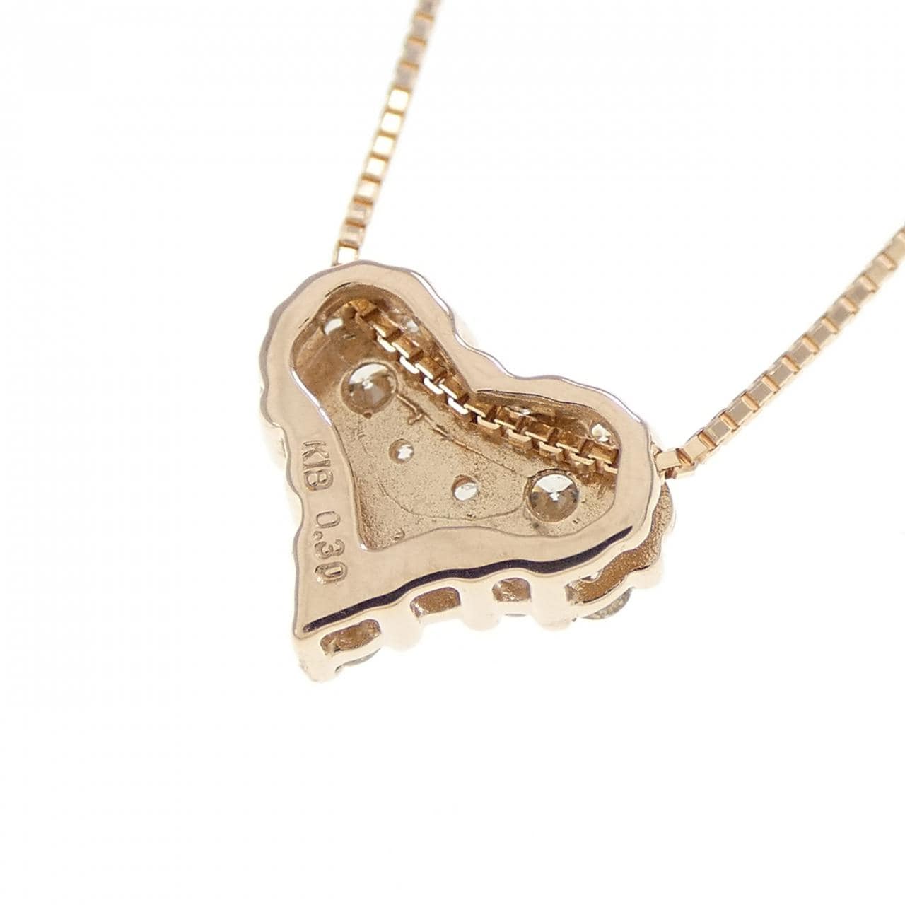 K18PG ハート ダイヤモンド ネックレス 0.30CT