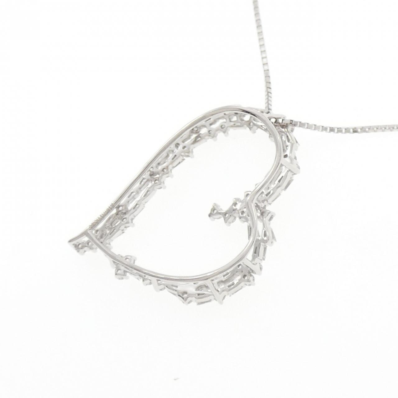 K18WG ハート ダイヤモンド ネックレス 0.80CT