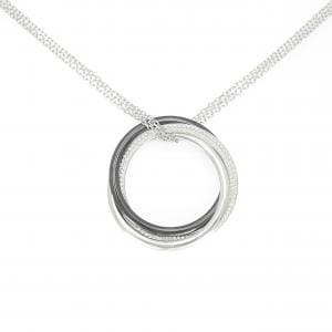 カルティエ トリニティ ブラック&ホワイトペンダント ネックレス