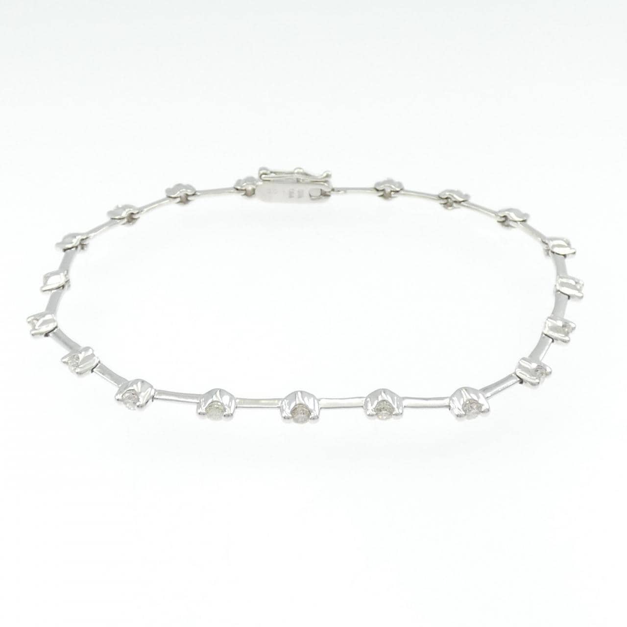 K18WG ダイヤモンド ブレスレット 1.00CT