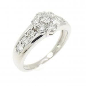 PT900 フラワー ダイヤモンド リング 0.50CT