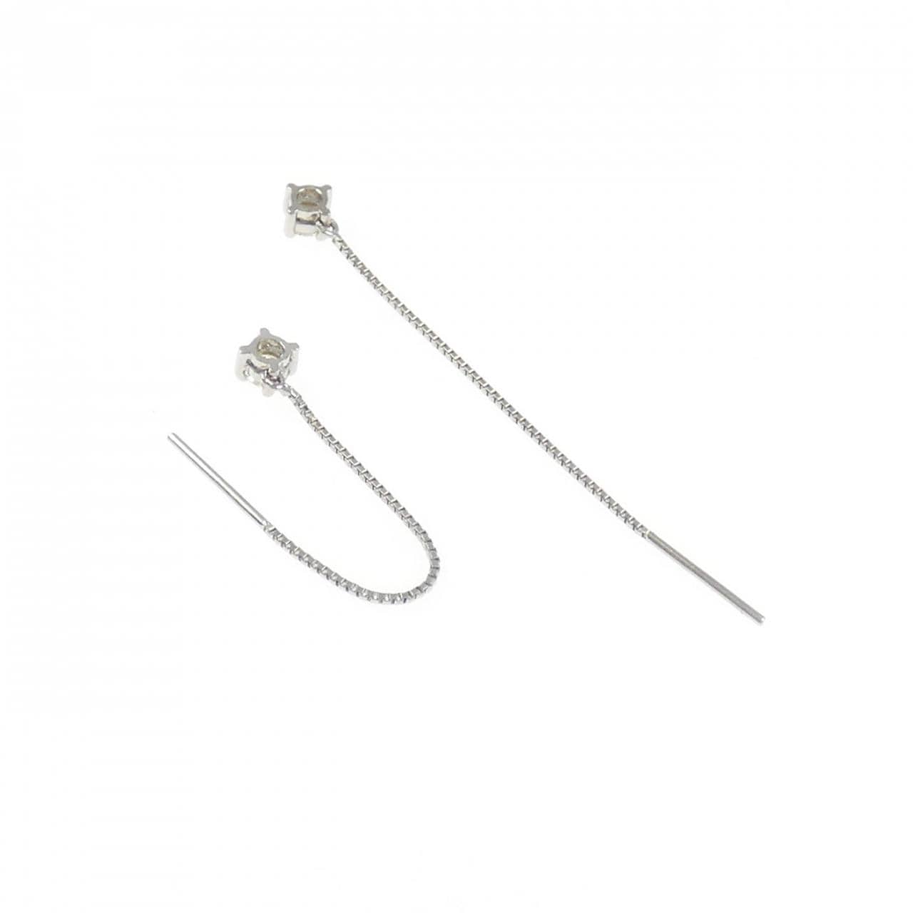 K18WG ダイヤモンド ピアス 0.16CT