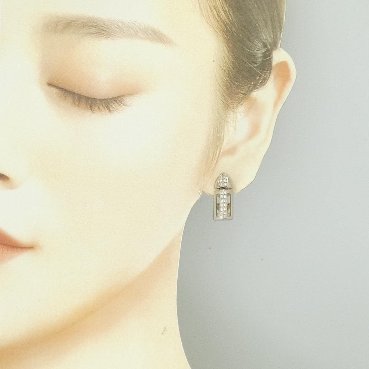 K18YG/K18WG ダイヤモンド イヤリング 0.39CT