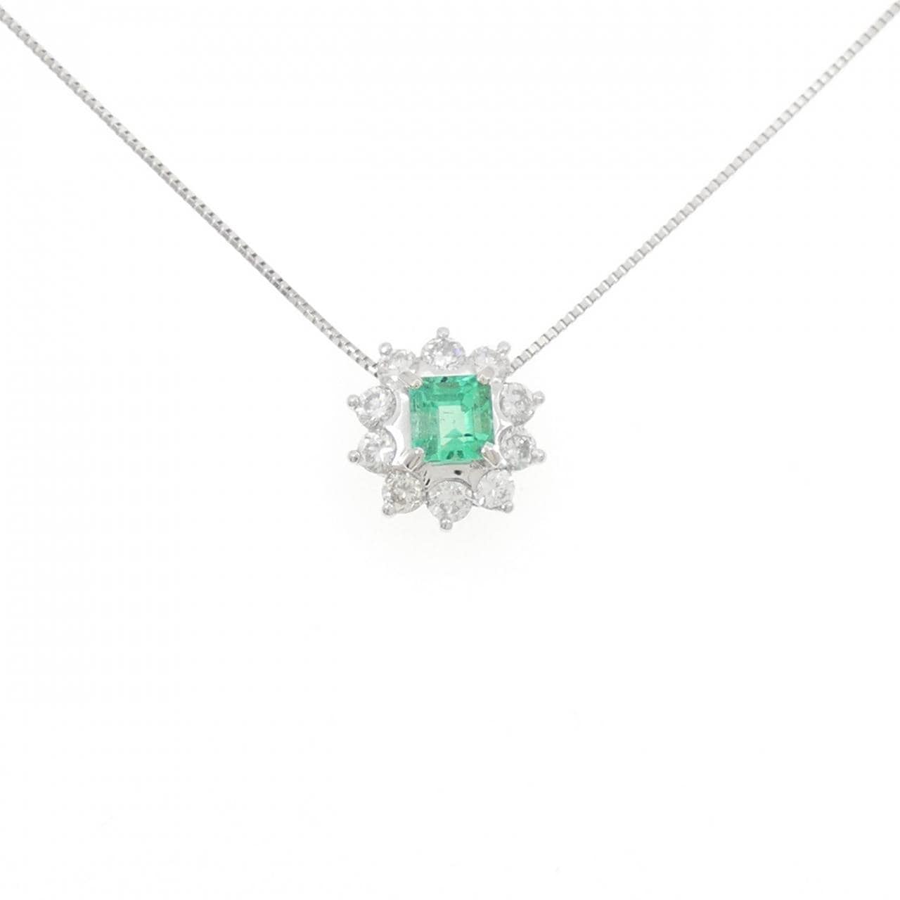 PT900/PT850 エメラルド ネックレス 0.69CT