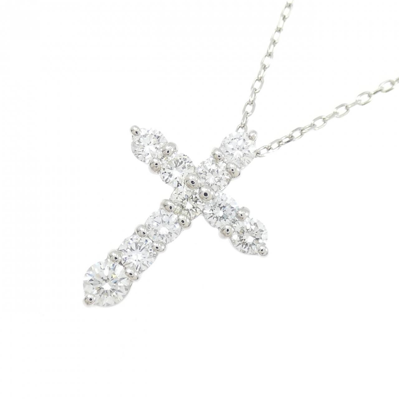 PT900/PT850 クロス ダイヤモンド ネックレス 1.00CT