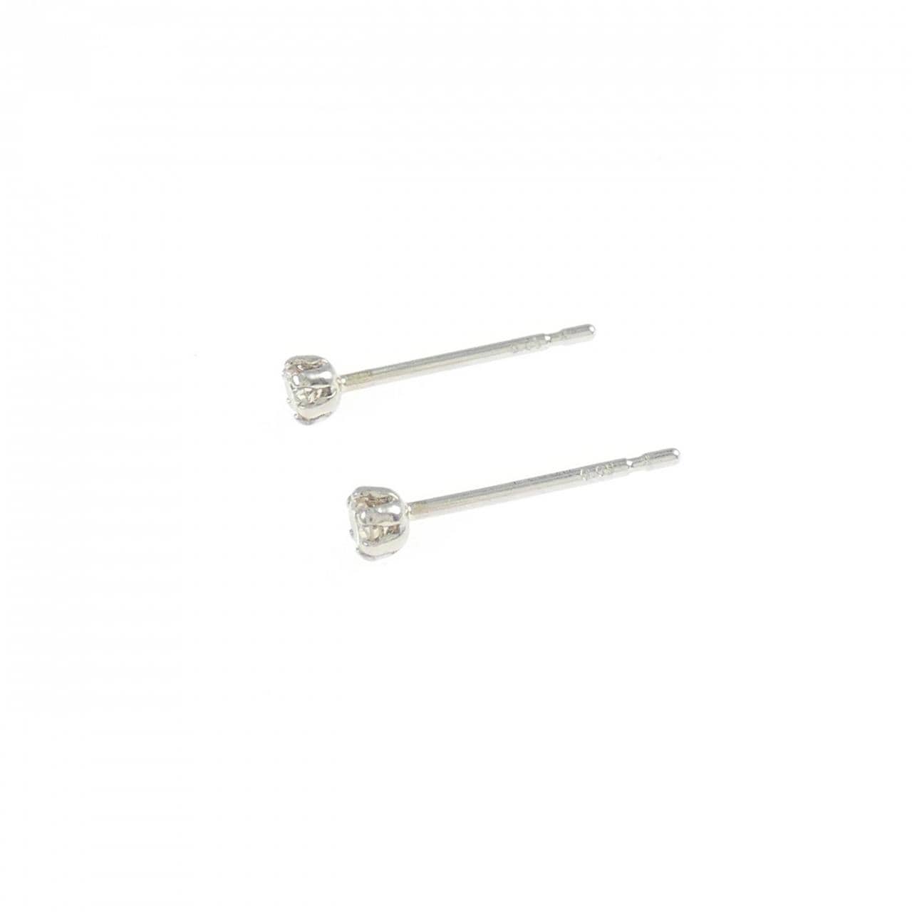 PT900 ソリティア ダイヤモンド ピアス 0.10CT