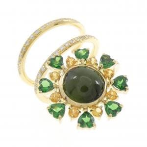 750YG カラーストーン リング