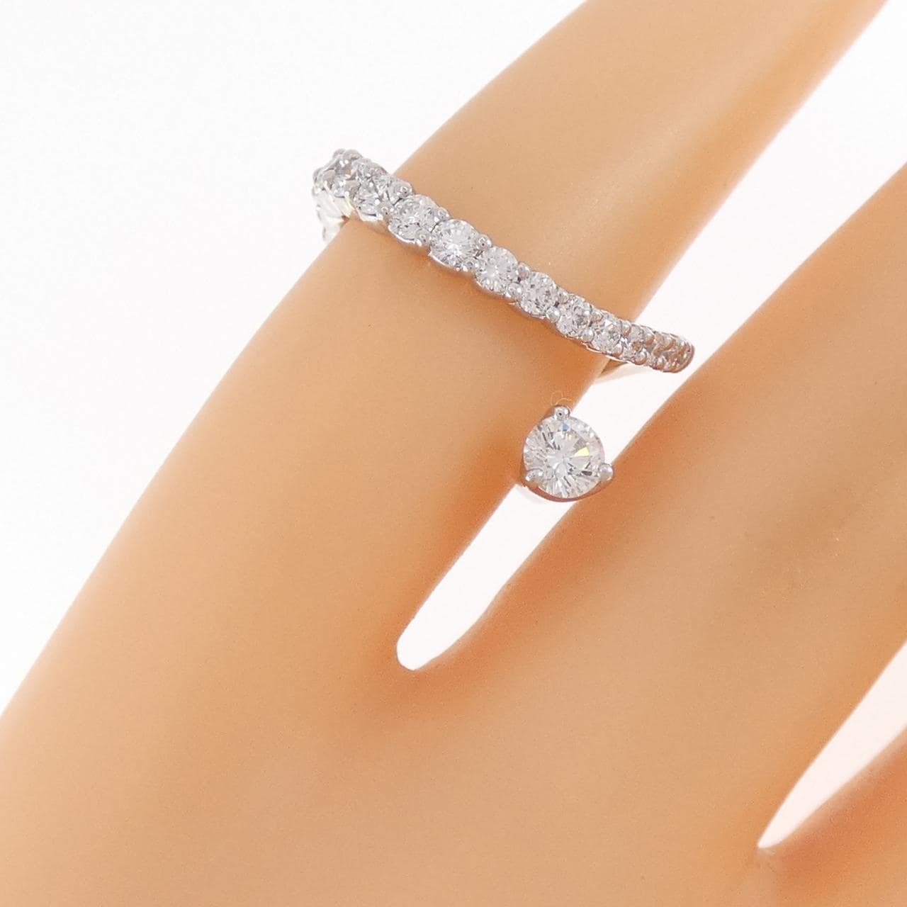 PT900 ダイヤモンド ピンキーリング 0.58CT
