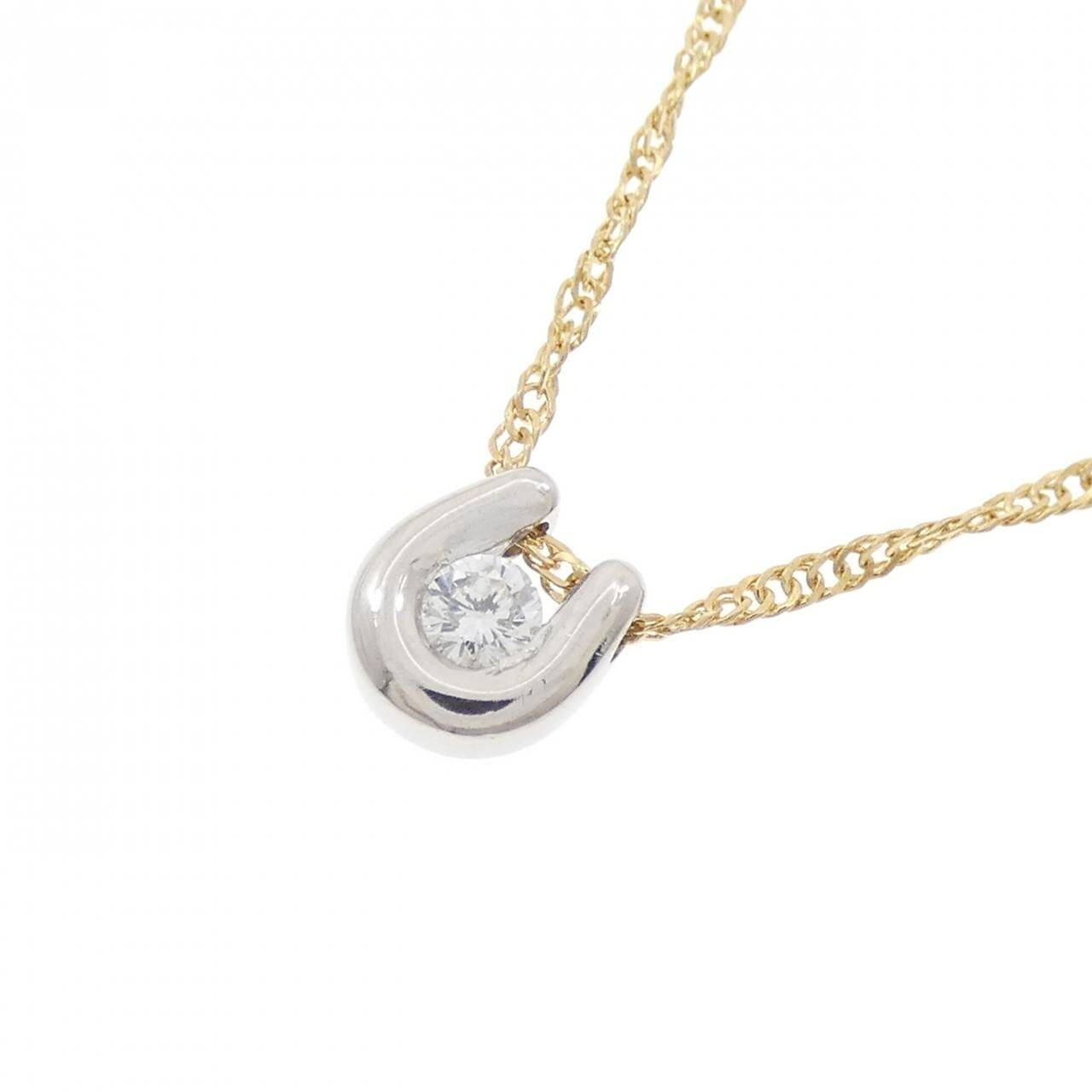 PT/18KTYG ダイヤモンド ネックレス 0.07CT