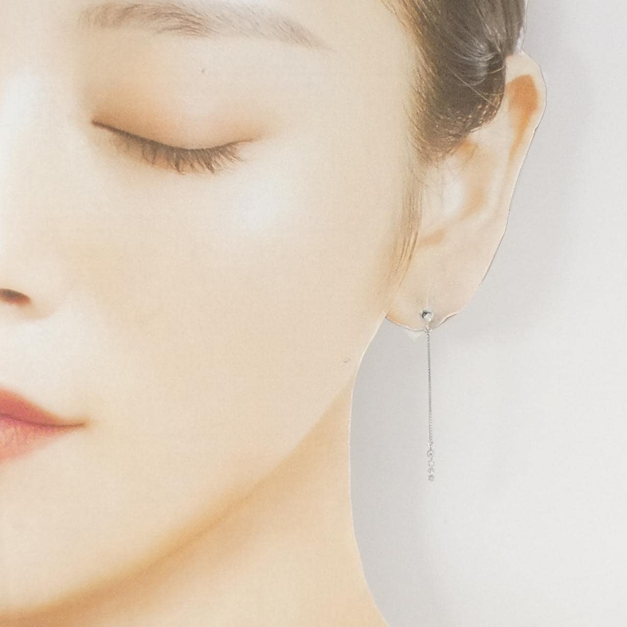 K14WG ダイヤモンド ピアス