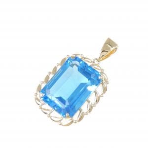 K18YG ブルートパーズ ペンダント 20.75CT