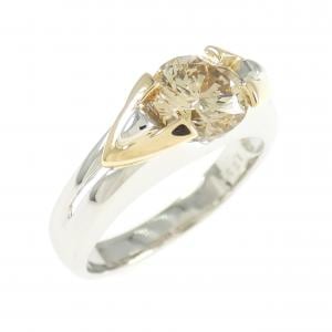 PT900/K18YG ダイヤモンド リング 1.237CT
