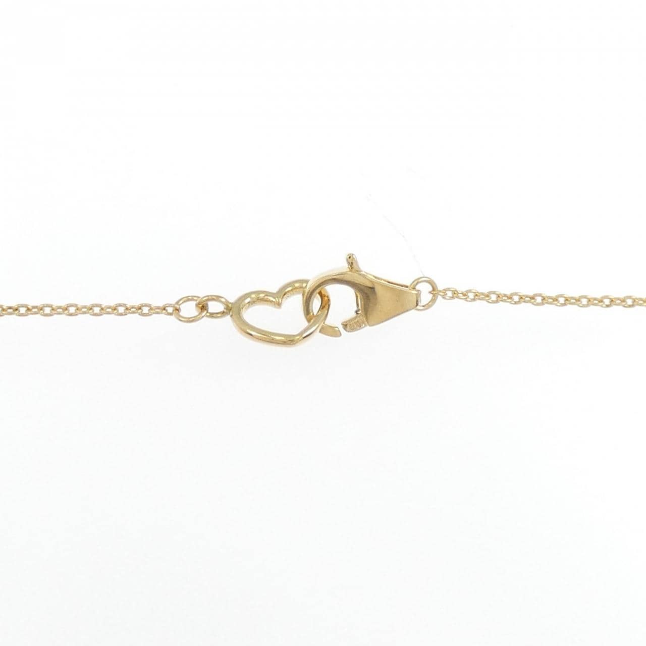 K18YG ハート×キー ダイヤモンド ネックレス 0.07CT