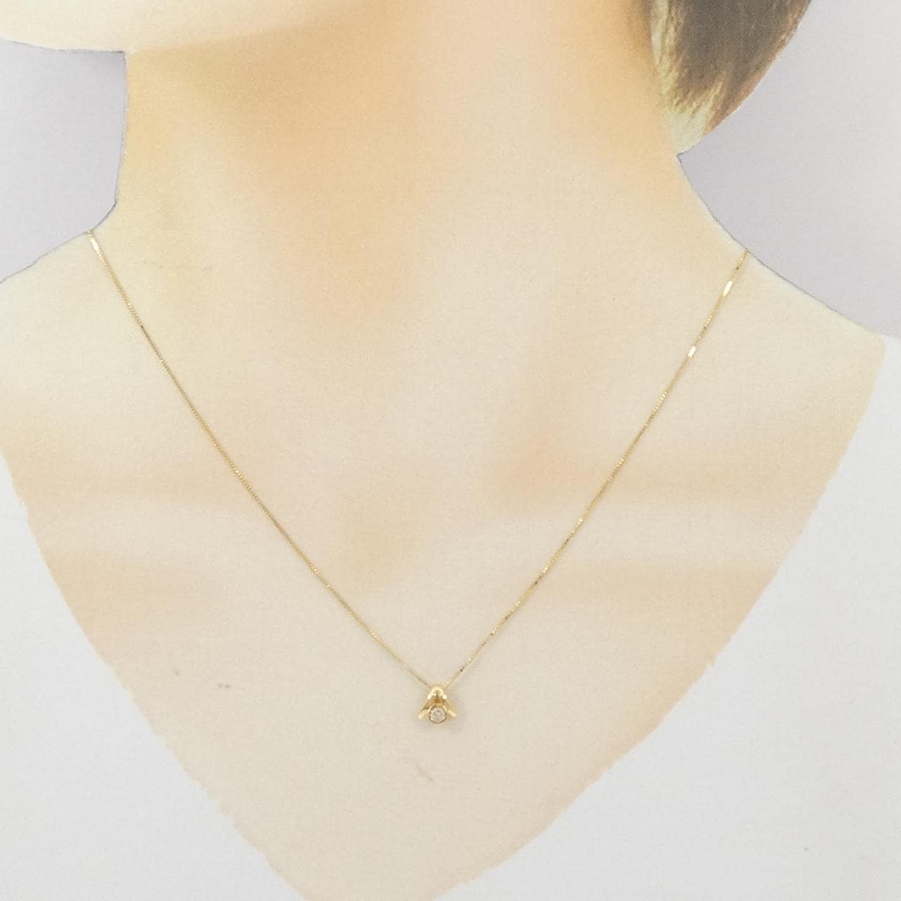 K18YG/750YG ダイヤモンド ネックレス 0.05CT