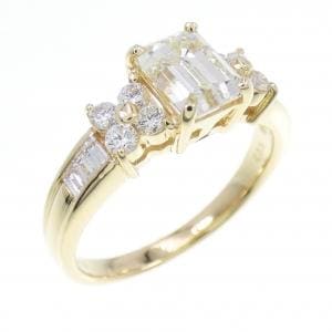 [Remake] K18YG Diamond Ring 1.003CT VLY VS1 Emerald Cut