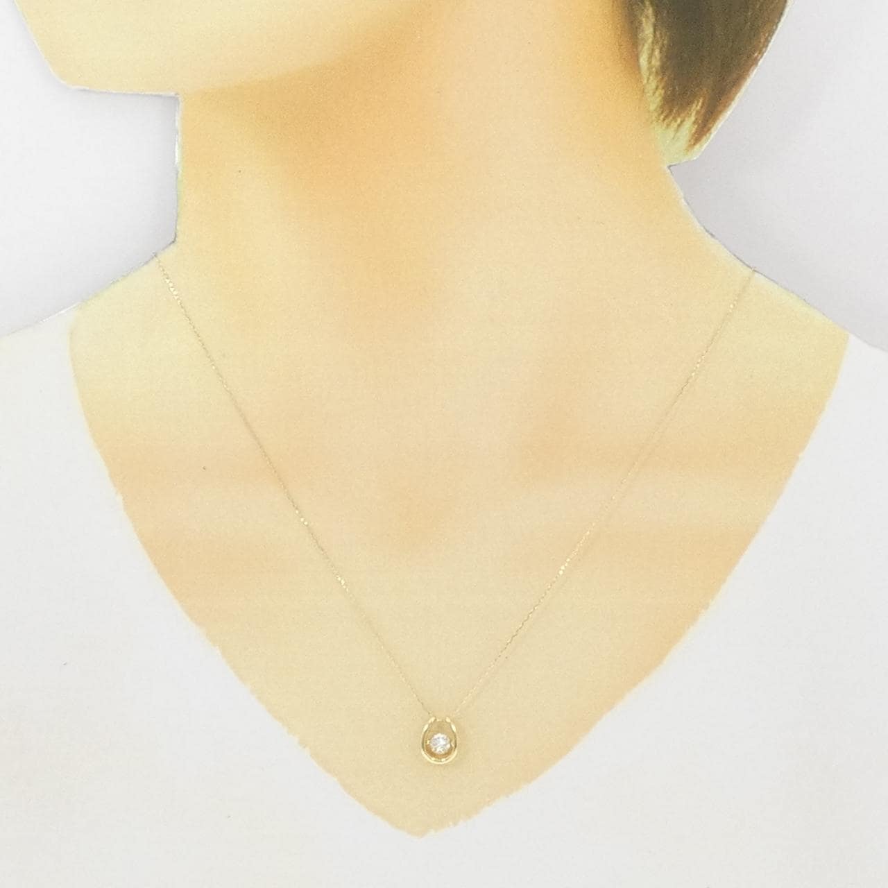 【新品】K18YG ホースシュー ダイヤモンド ネックレス 0.30CT