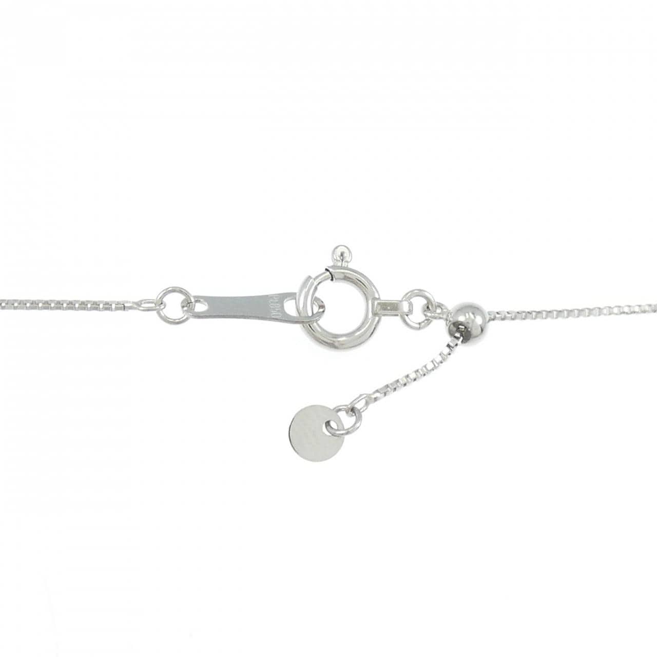 【新品】PT900/PT850 フラワー ダイヤモンド ネックレス 0.18CT