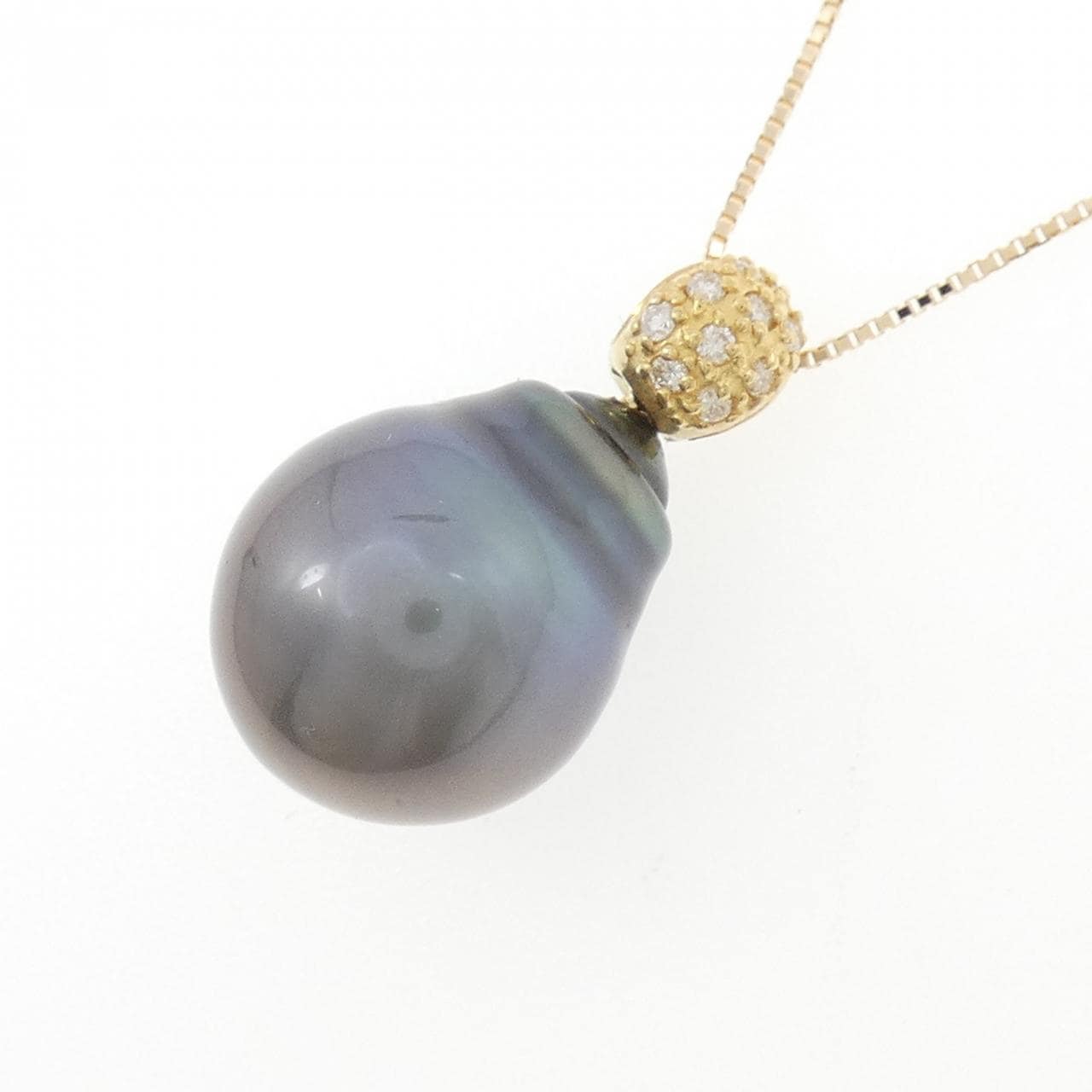 K18YG 黒蝶パール ネックレス