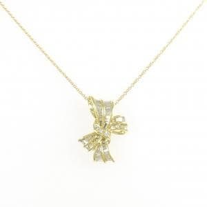 K18YG/750YG リボン ダイヤモンド ネックレス 0.40CT