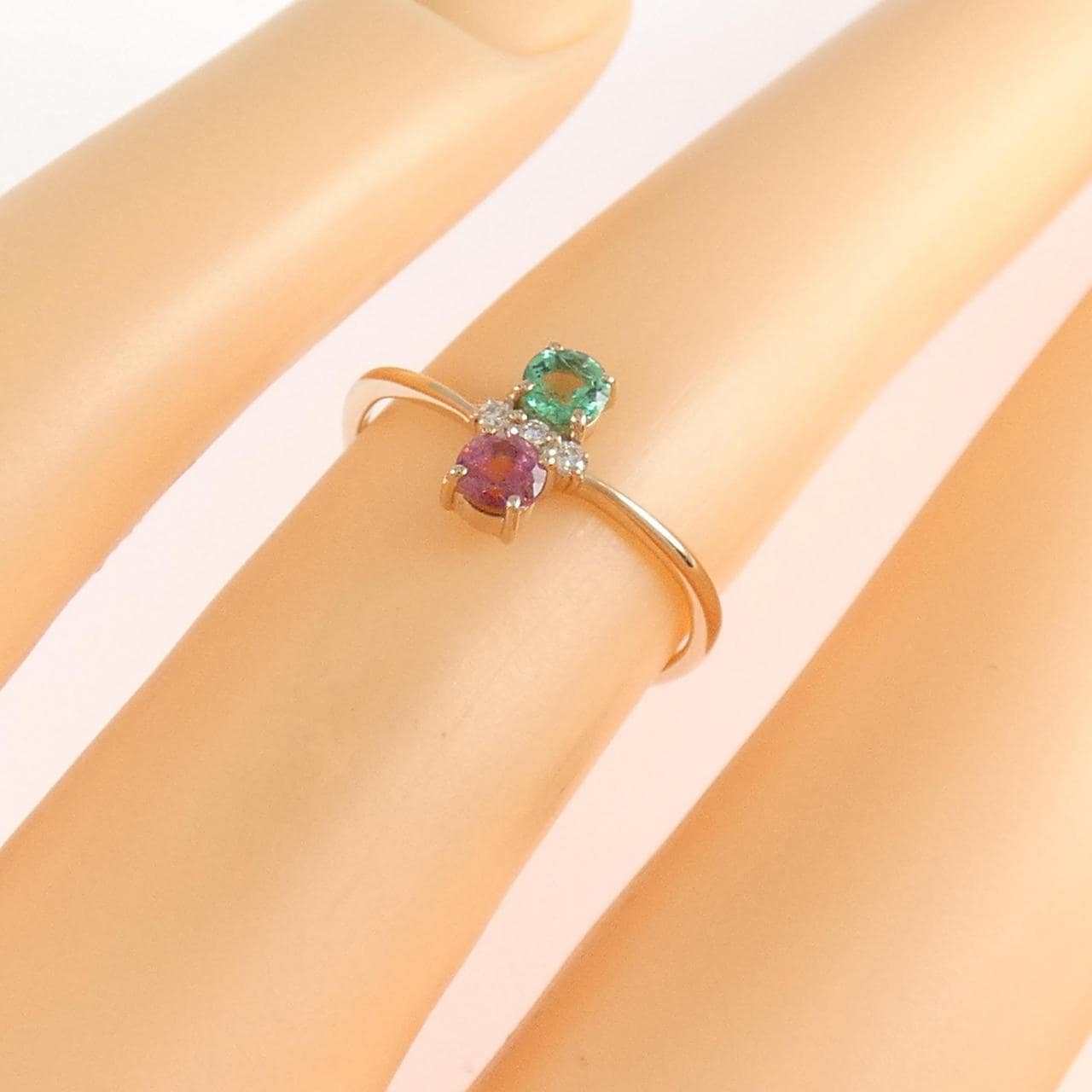 K18PG カラーストーン リング