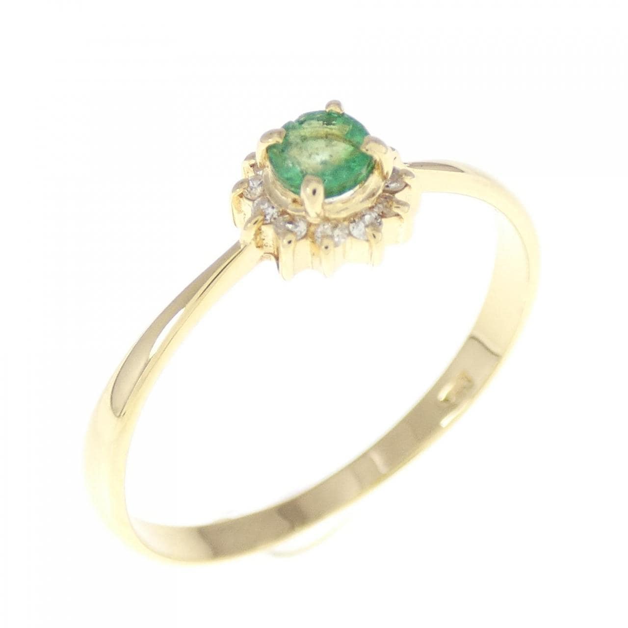 K18YG emerald ring 0.08CT