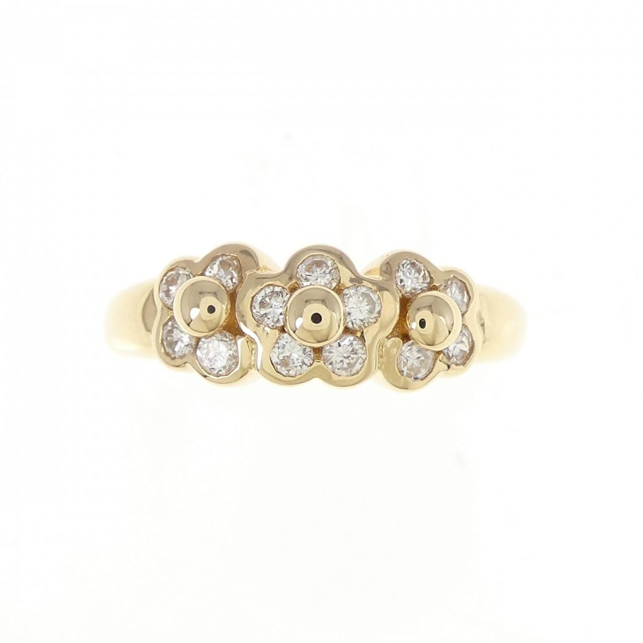 K18YG花朵鑽石戒指0.20CT