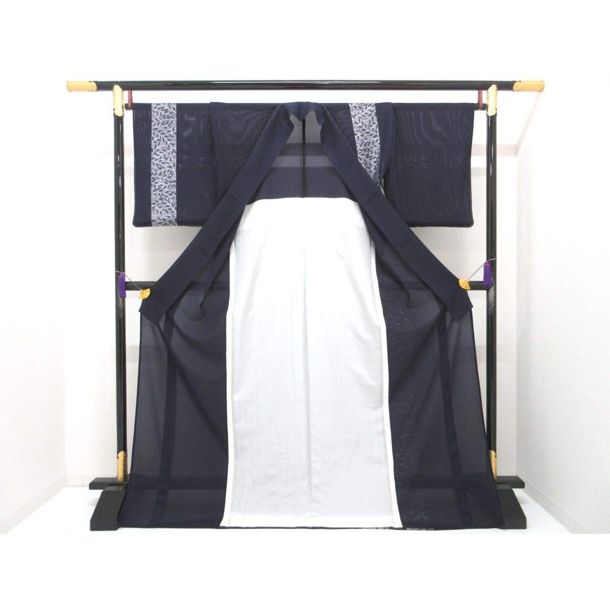 【未使用品】単衣　駒絽訪問着　銀彩加工