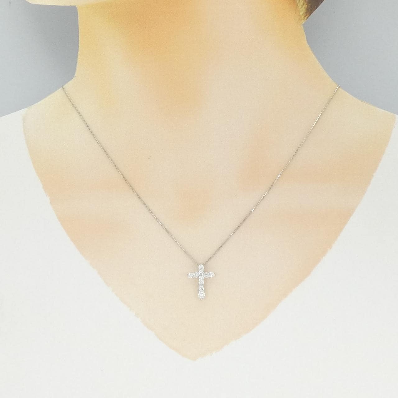 PT900/PT850 クロス ダイヤモンド ネックレス 0.53CT
