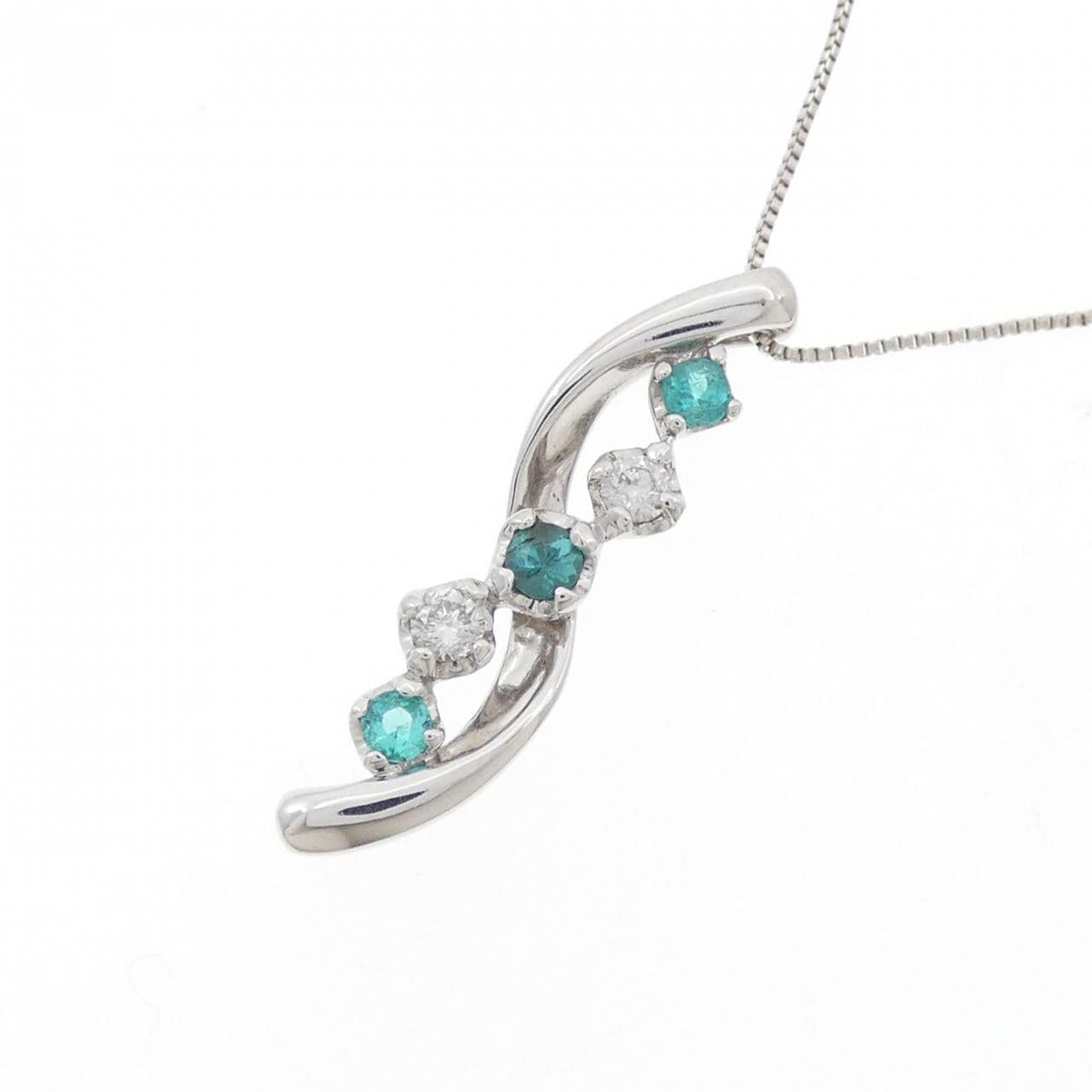 K18WG パライバトルマリン ネックレス 0.16CT