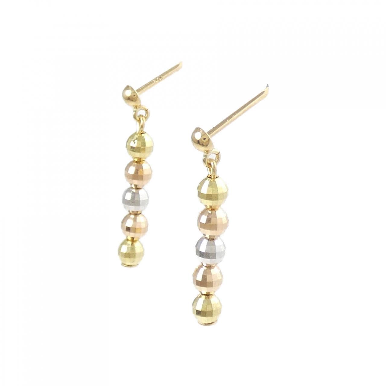 K18スリーカラー ピアス