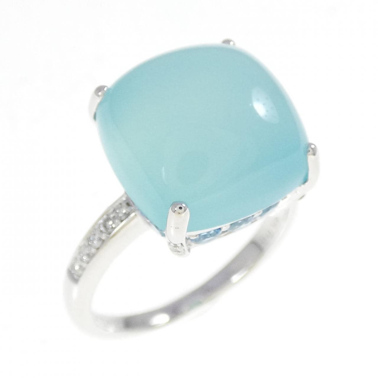 K18WG カラーストーン リング