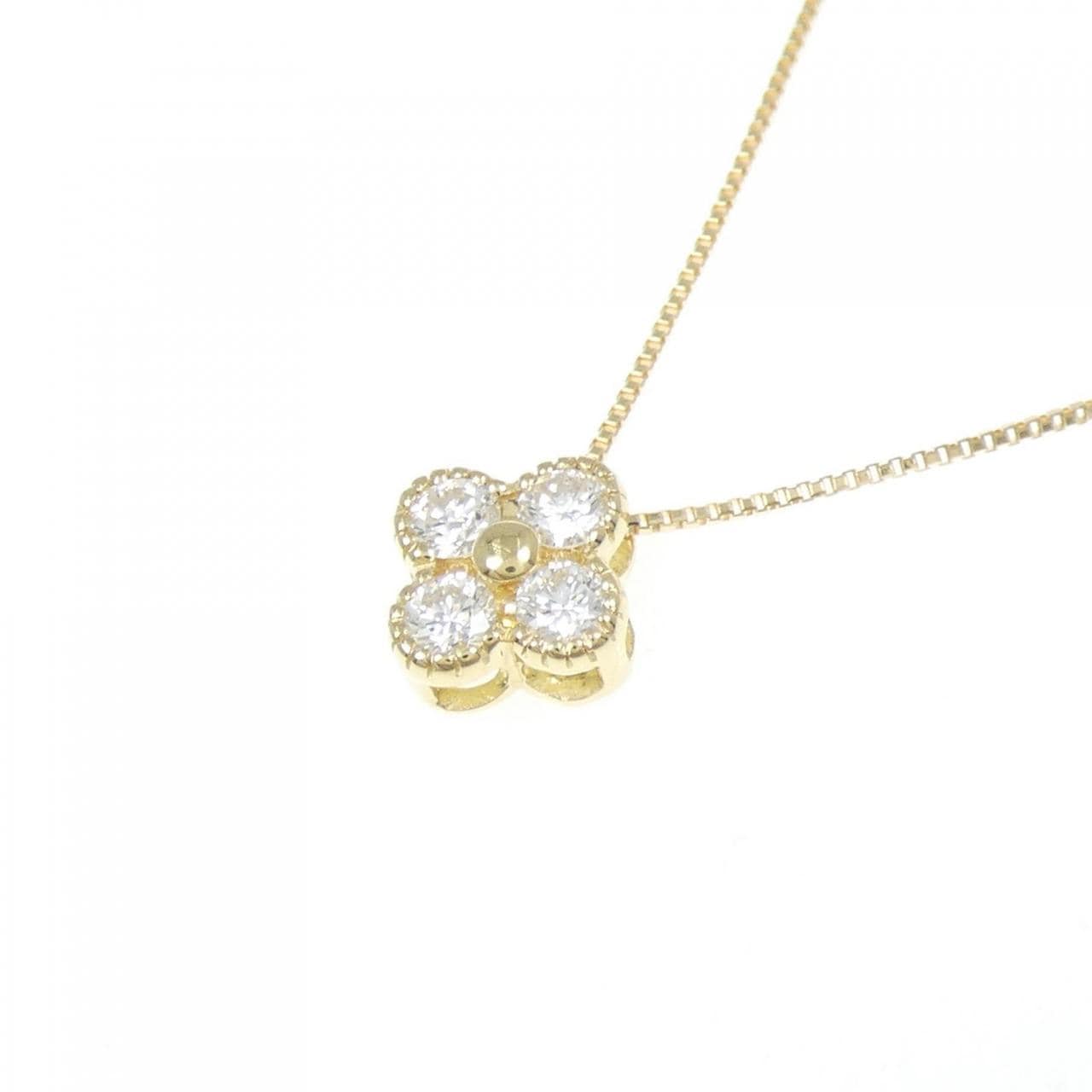 【新品】K18YG フラワー ダイヤモンド ネックレス 0.250CT