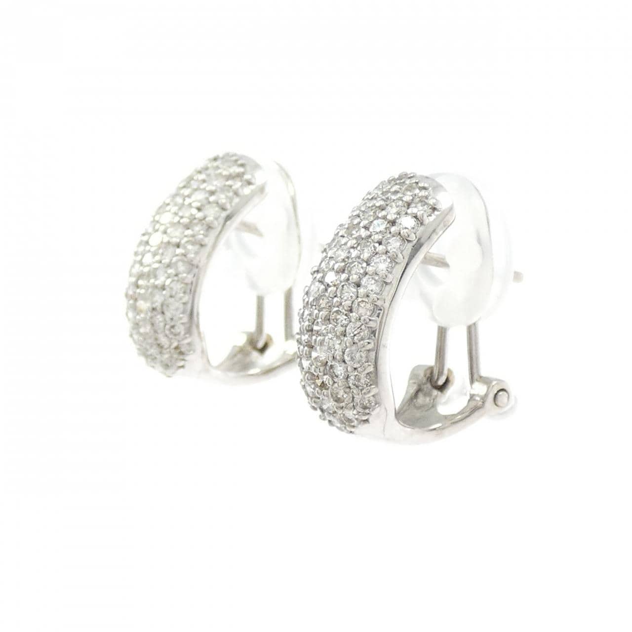 K18WG パヴェ ダイヤモンド ピアス/イヤリング 1.00CT