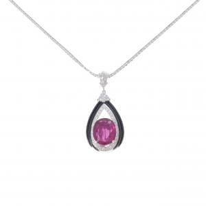 K18WG ルベライトトルマリン ネックレス 6.75CT
