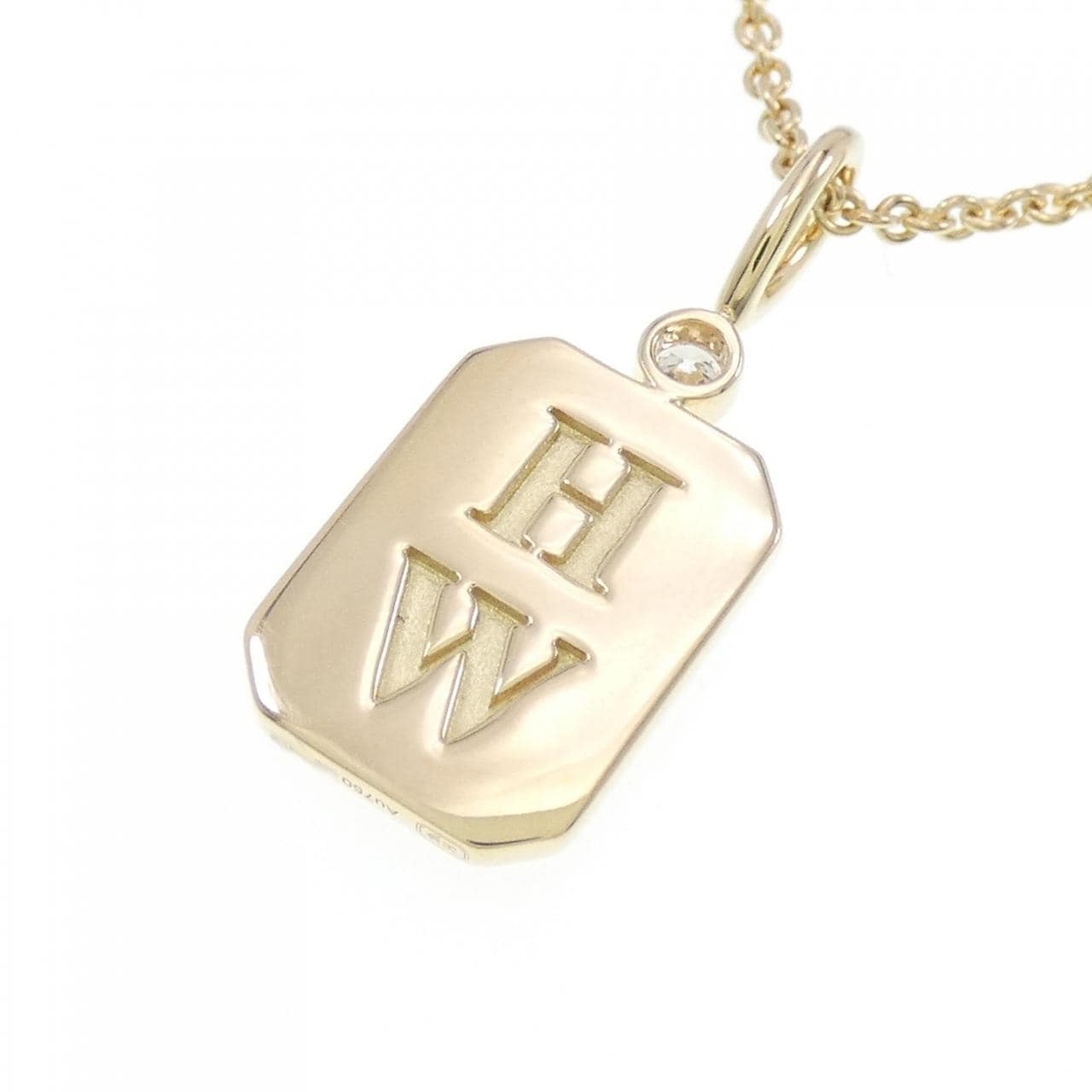 HARRY WINSTON HW logo necklace