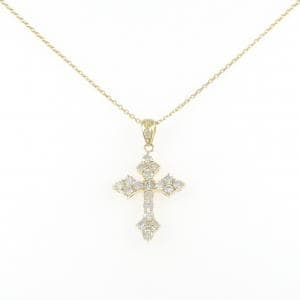 K18YG クロス ダイヤモンド ネックレス 0.50CT
