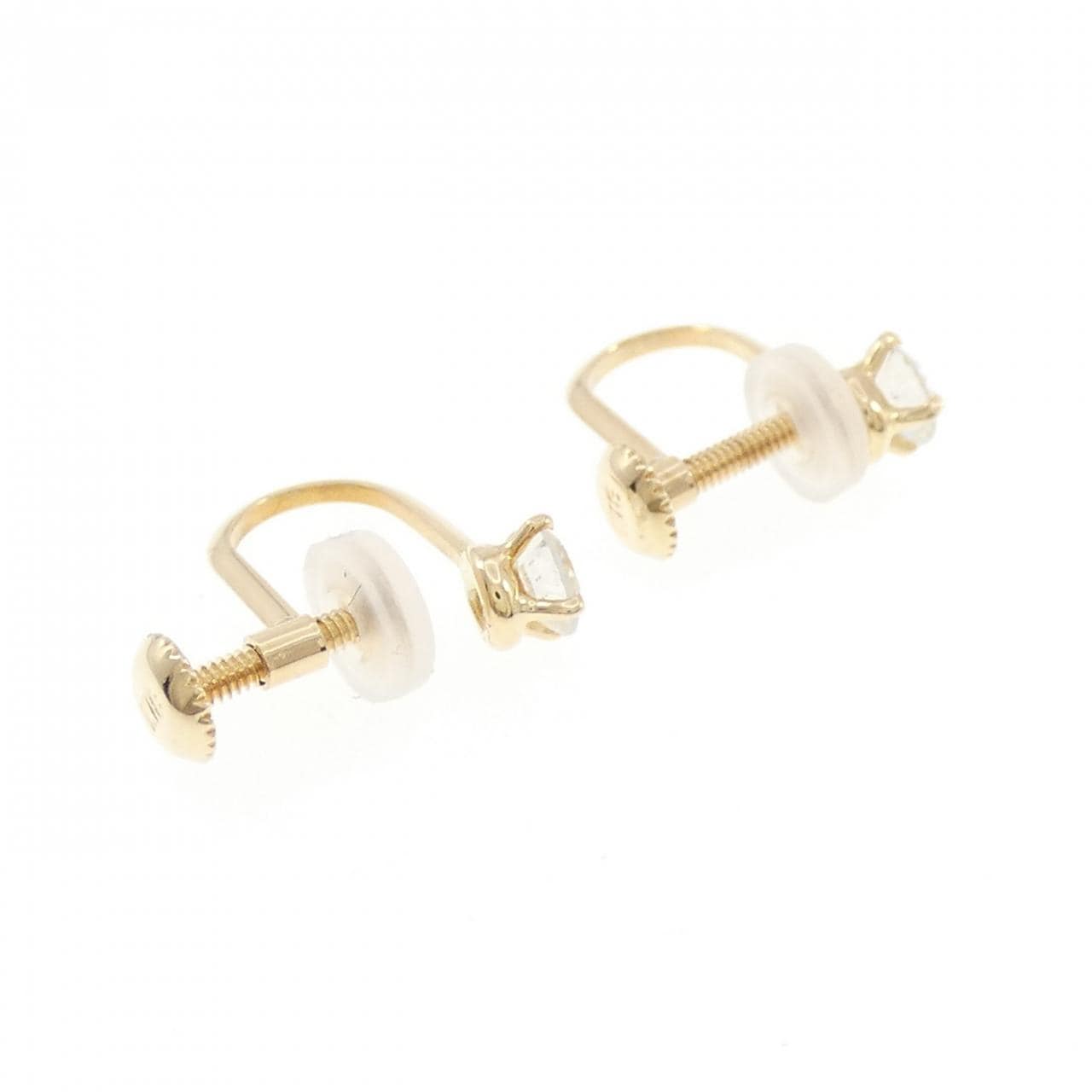 K18YG ソリティア ダイヤモンド イヤリング