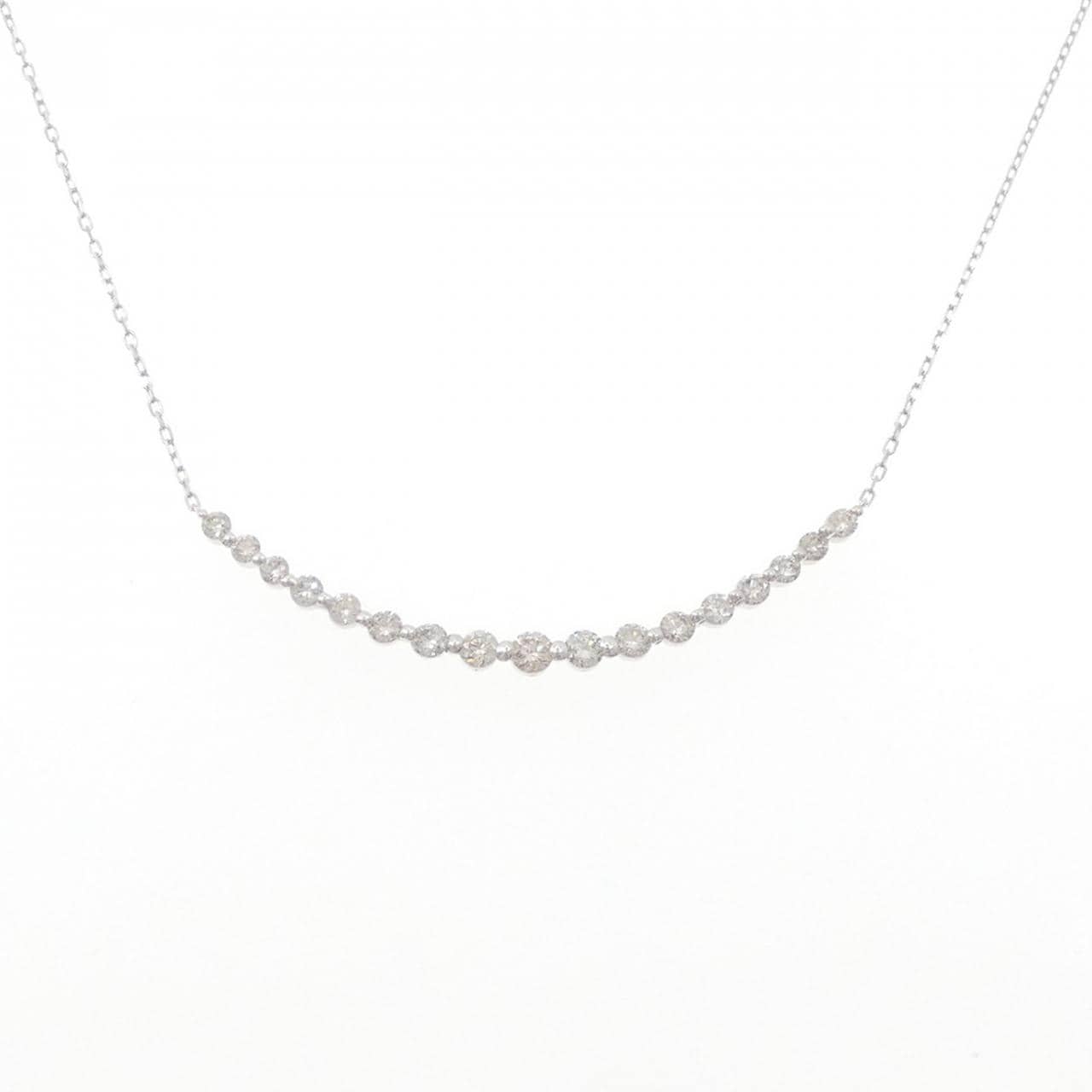 K18WG ダイヤモンド ネックレス 1.00CT