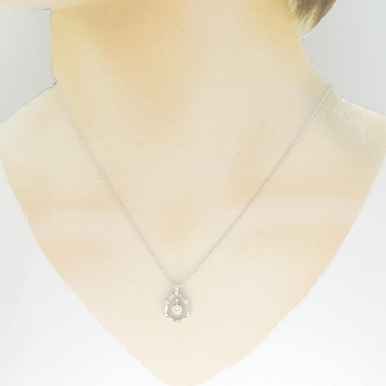 K18WG ダイヤモンド ネックレス 0.19CT
