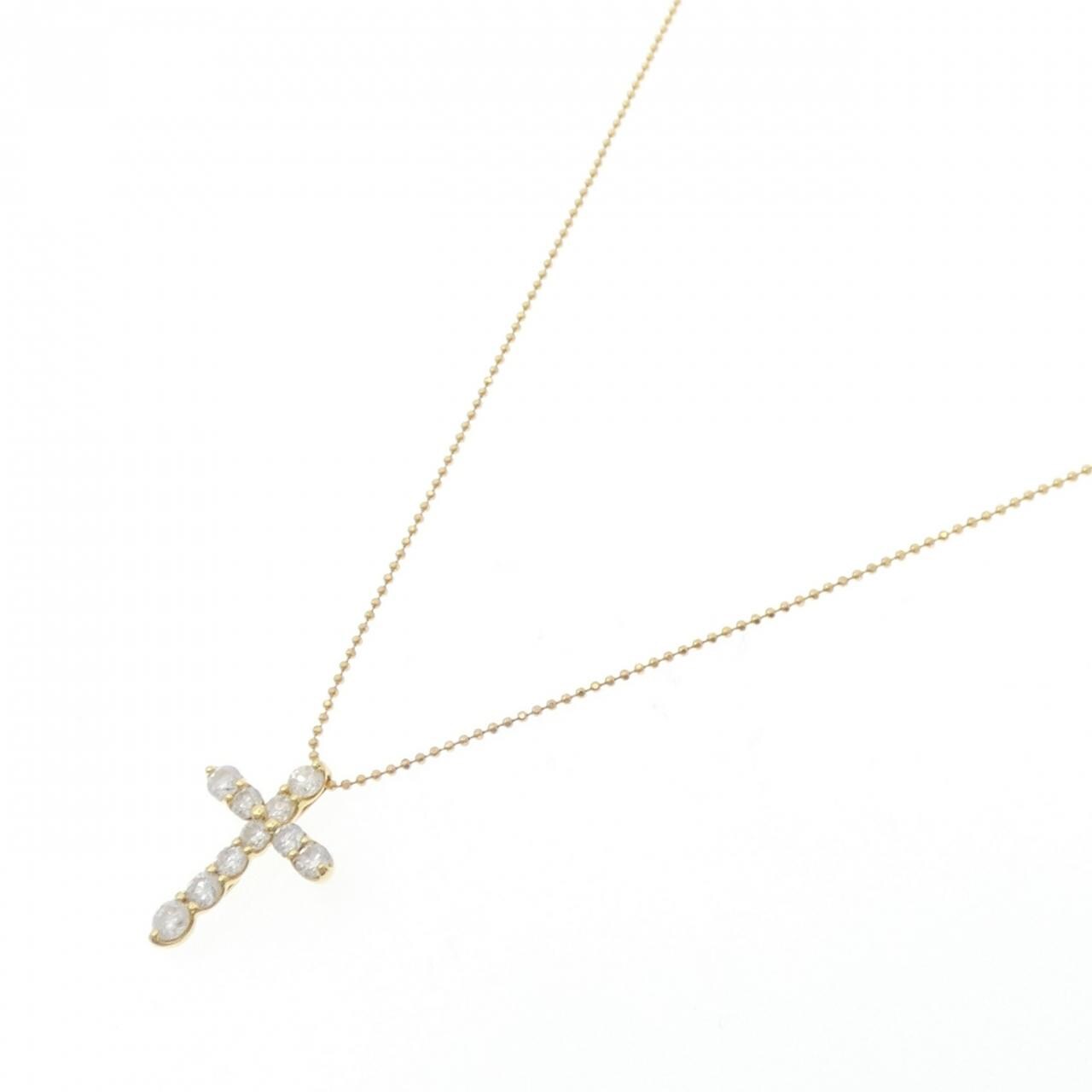 K18YG cross Diamond necklace 1.00CT