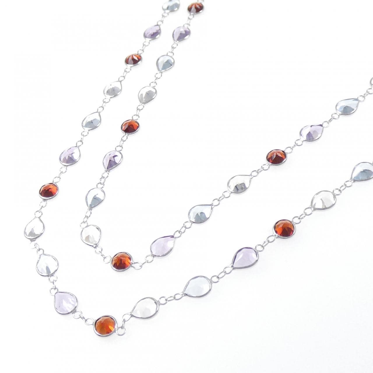 K18WG カラーストーン ネックレス