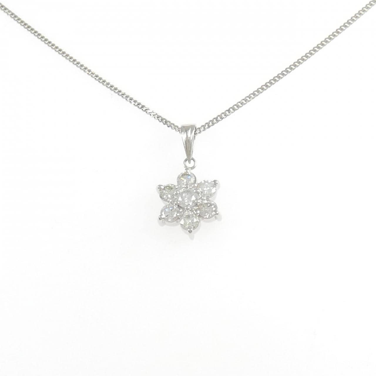 PT850 フラワー ダイヤモンド ネックレス 1.00CT