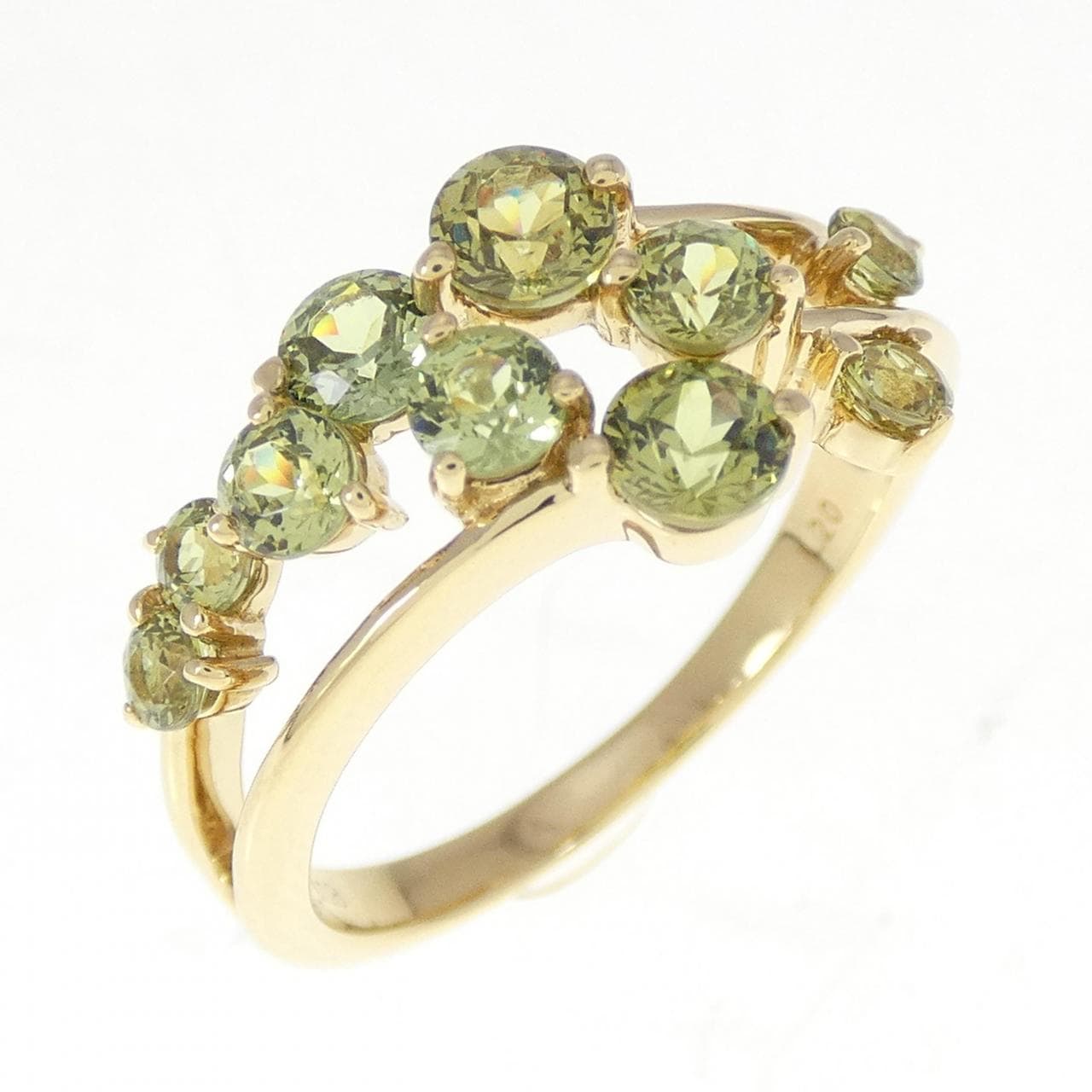 K18YG Green Garnet Ring 1.20CT