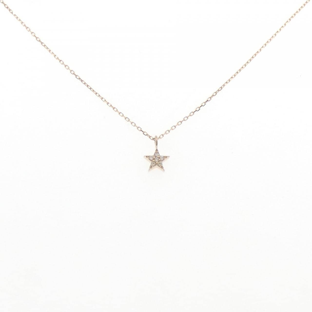 K18PG スター ダイヤモンド ネックレス 0.03CT