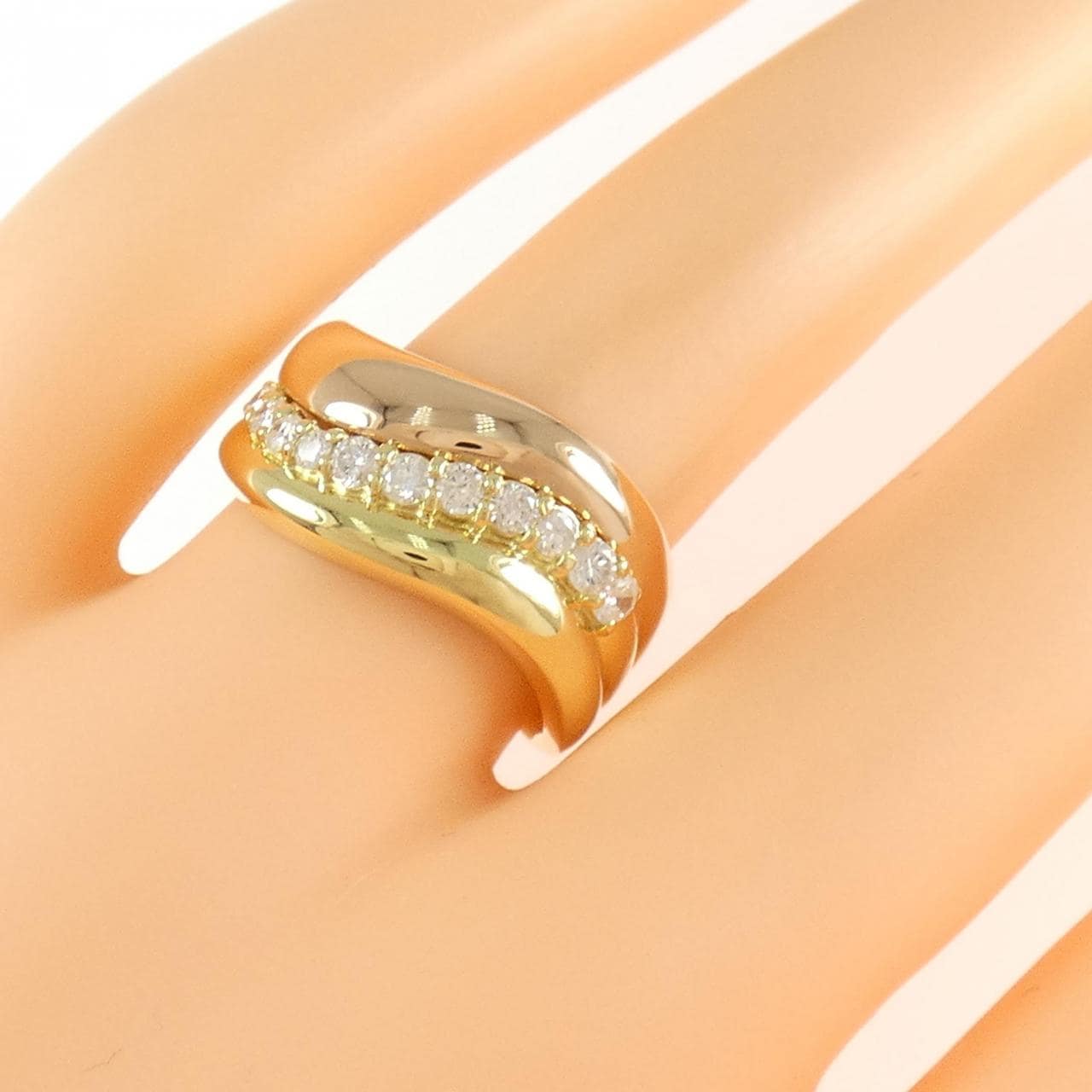 K18YG/K18PG ダイヤモンド リング 0.33CT