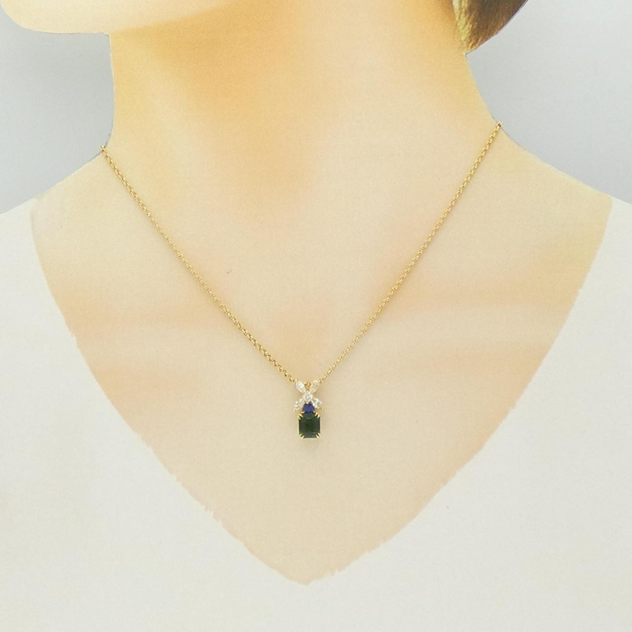 K18YG カラーストーン ネックレス