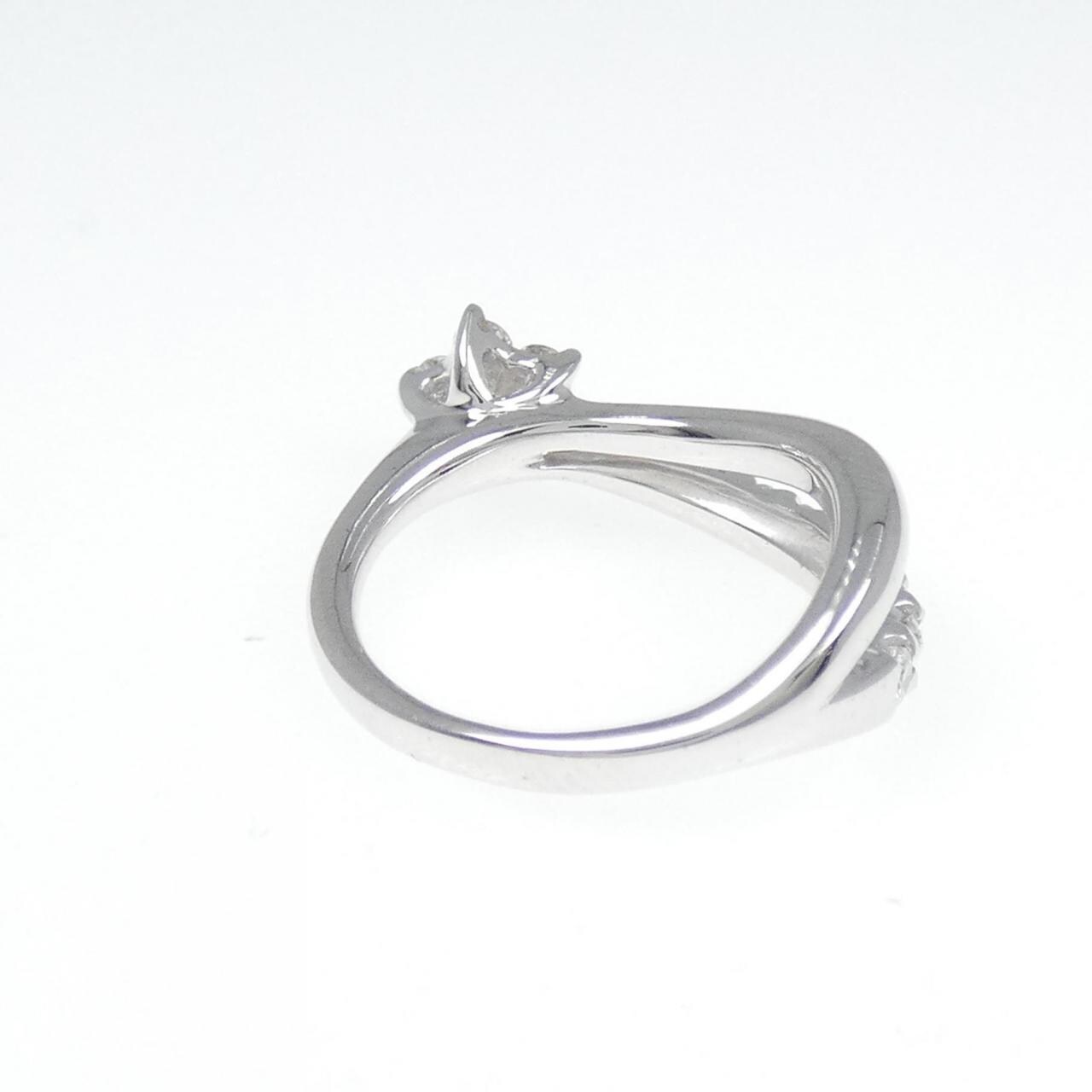 K18WG フラワー ダイヤモンド リング 0.28CT