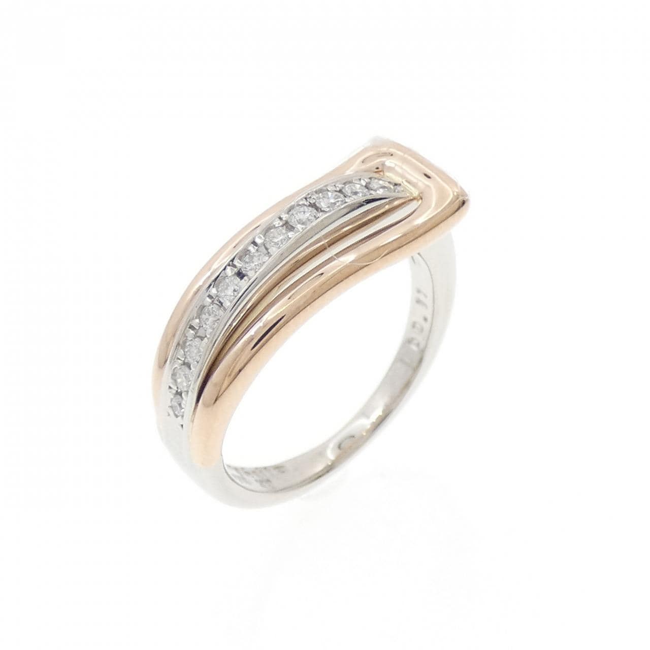 PT900/K18PG ダイヤモンド ピンキーリング 0.11CT